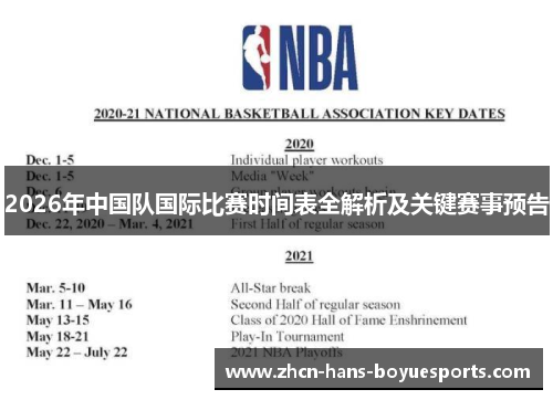 2026年中国队国际比赛时间表全解析及关键赛事预告