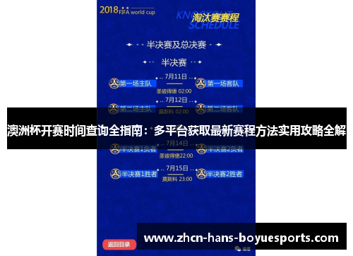 澳洲杯开赛时间查询全指南:多平台获取最新赛程方法实用攻略全解 澳洲杯开赛时间查询全指南:多平台获取最新赛程方法实用攻略全解
